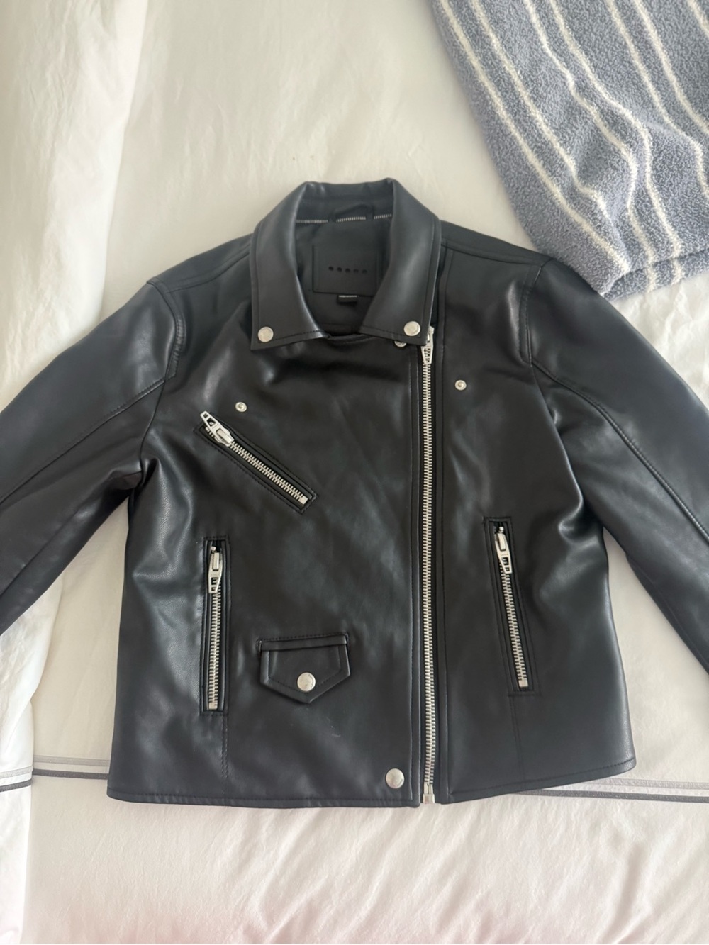 Blank NYC Black Leather Jacket Size Small
